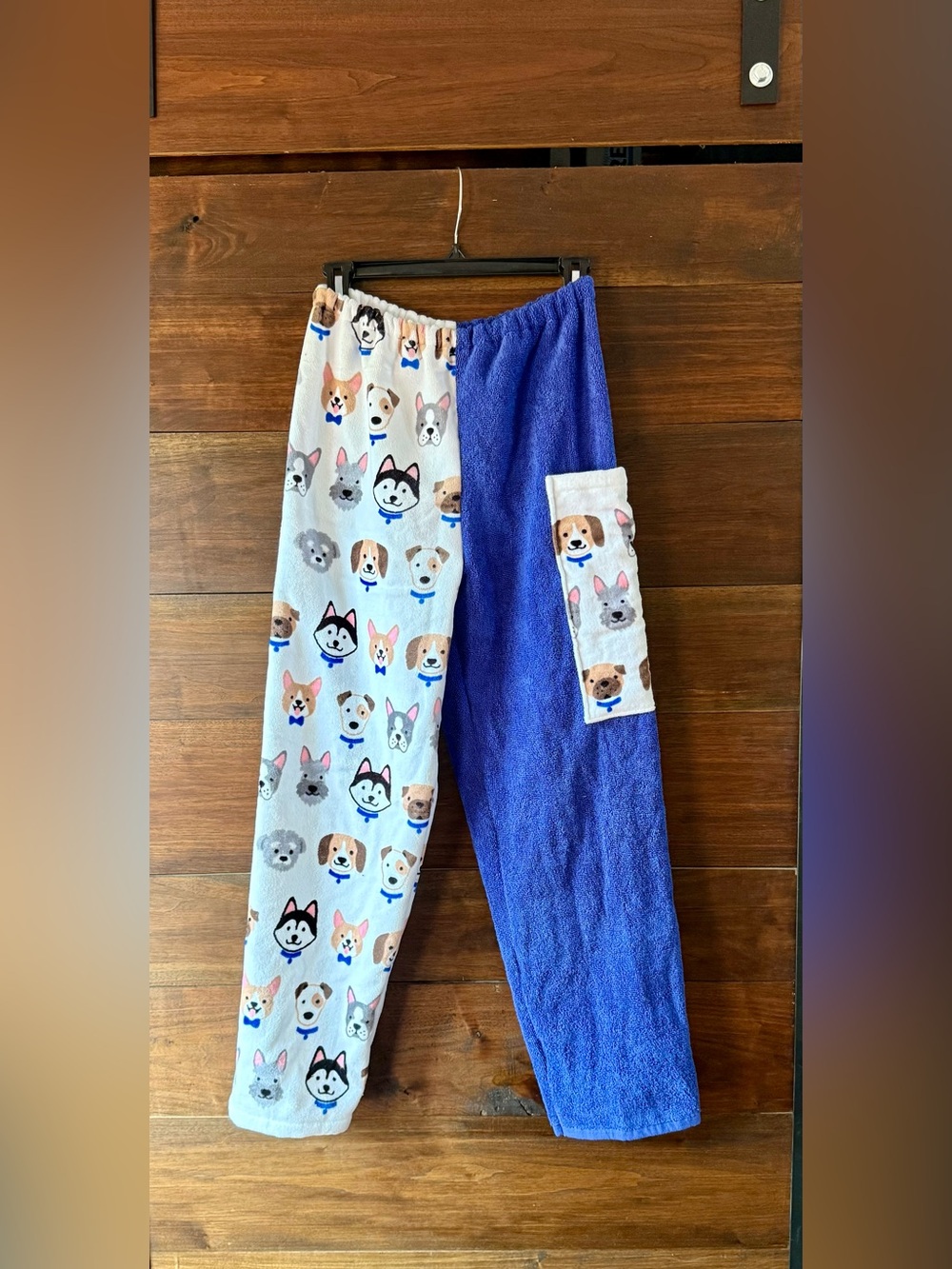 Towel pants dogs and blue